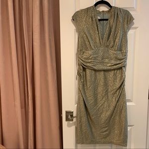 Maggy London Gold Cocktail Dress, size 14